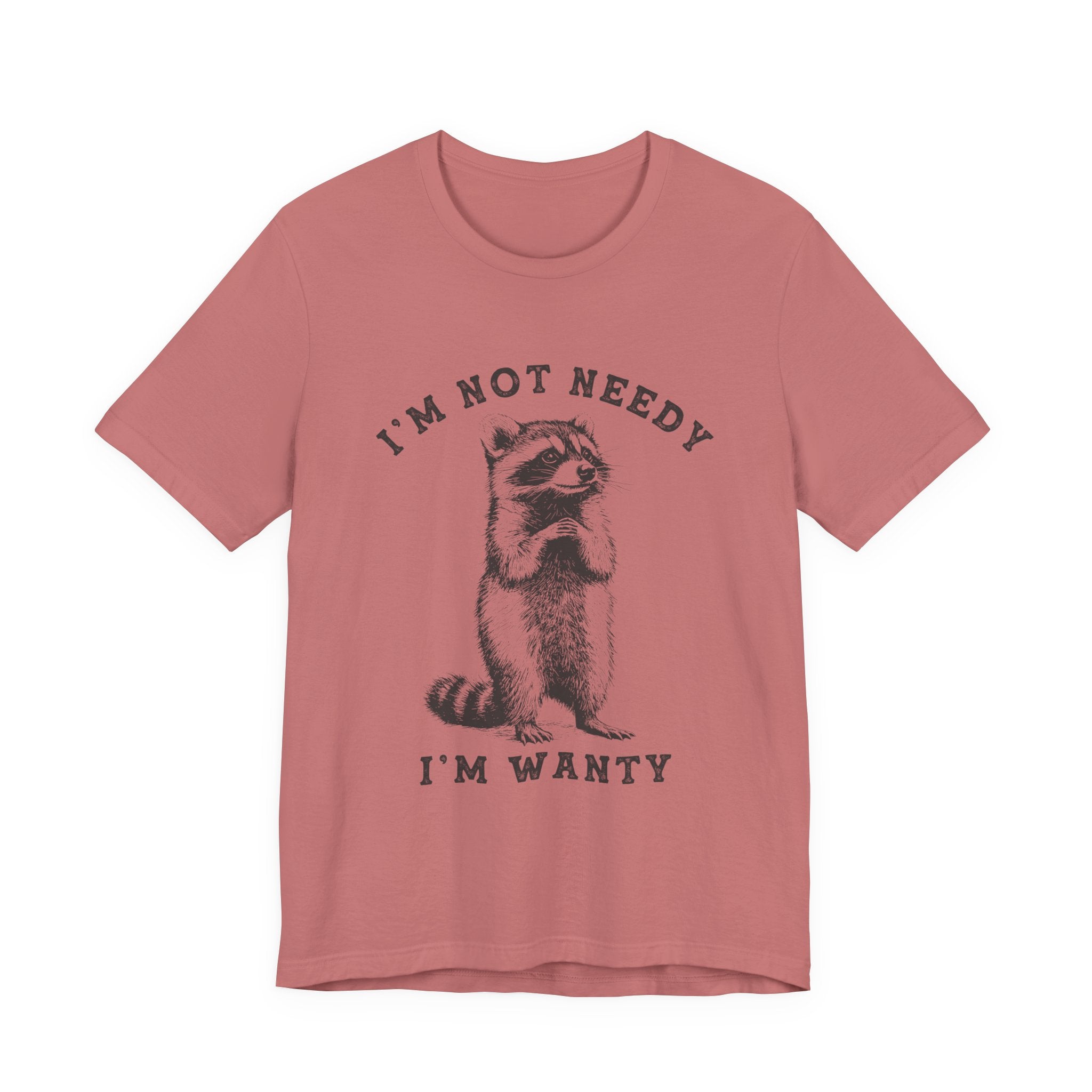 Raccoon Tee — "I’m Not Needy I’m Wanty" Vintage Illustration T-Shirt
