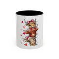 Cute Highland Cow Mug – Peekaboo Cows with Hearts Accent Coffee Cup (11/15oz)